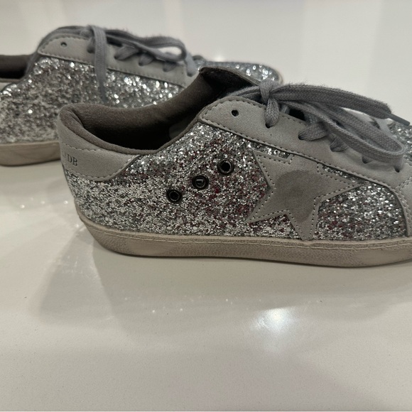 Superstar Golden Goose Silver Glitter Sneakers - Picture 4 of 7